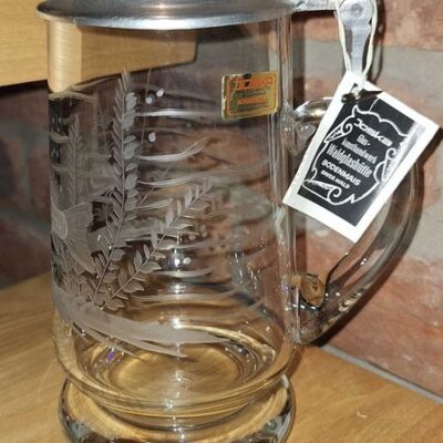 Szklany kufel z pokrywą Joska Glaskunsthandwerk