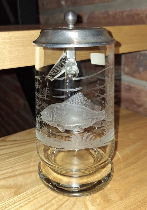 Szklany kufel z pokrywą Joska Glaskunsthandwerk