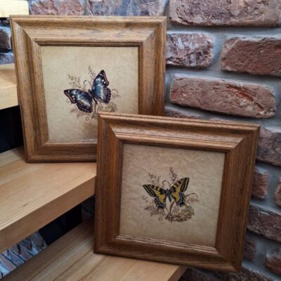 Obrazki ceramiczne z motylami