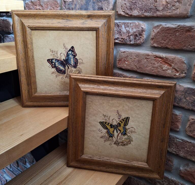 Obrazki ceramiczne z motylami