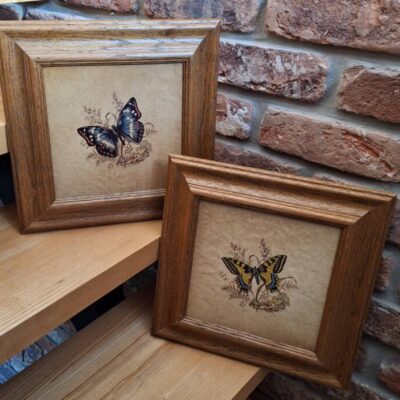 Obrazki ceramiczne z motylami