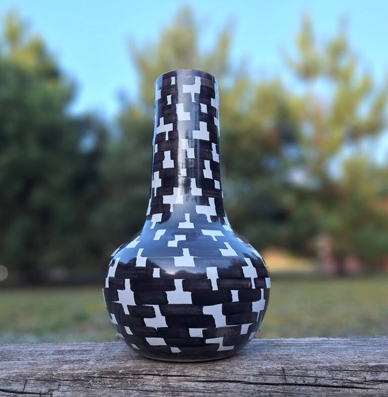 Wazon ceramiczny wzór geometryczny
