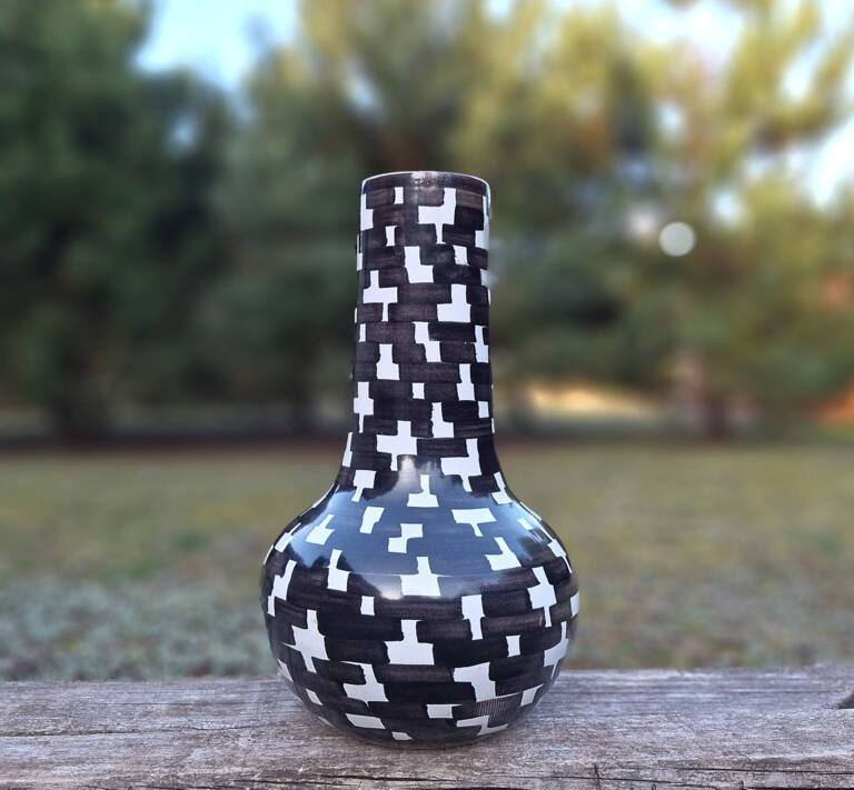 Wazon ceramiczny wzór geometryczny