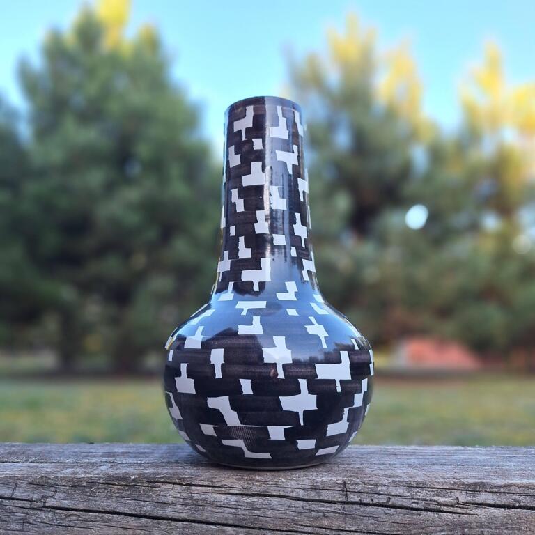 Wazon ceramiczny wzór geometryczny