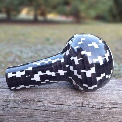 Wazon ceramiczny czarno biały wzór geometryczny