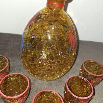 Zabytkowa karafka i kieliszki Art Deco