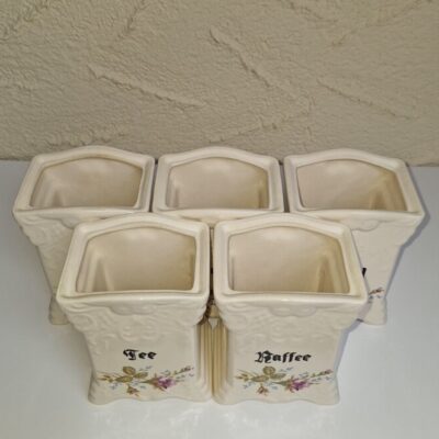 Zabytkowy zestaw ceramicznych pojemników Bolesławiec