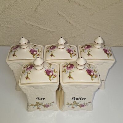 Zabytkowy zestaw ceramicznych pojemników Bolesławiec