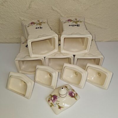 Zabytkowy zestaw ceramicznych pojemników Bolesławiec