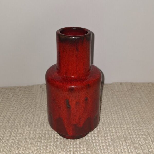 Modernistyczny wazon West Germany czerwony Hartwig Heyne