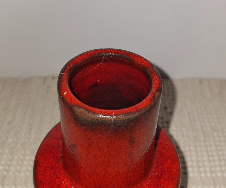 Modernistyczny wazon West Germany czerwony Hartwig Heyne