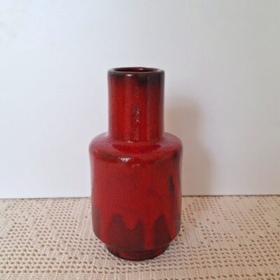 Modernistyczny wazon West Germany czerwony Hartwig Heyne