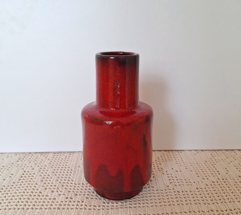 Modernistyczny wazon West Germany czerwony Hartwig Heyne