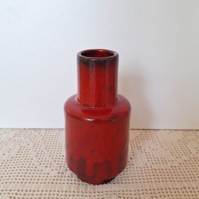 Modernistyczny wazon West Germany czerwony Hartwig Heyne