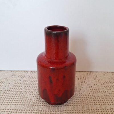 Modernistyczny wazon West Germany czerwony Hartwig Heyne