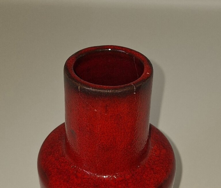 Modernistyczny wazon West Germany czerwony Hartwig Heyne
