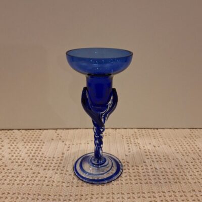 Artystyczny świecznik kobaltowy Józefina Krosno