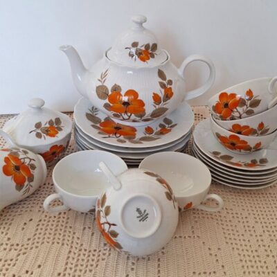 Serwis Kawowo Herbaciany Winterling Pomarańczowy Kwiat