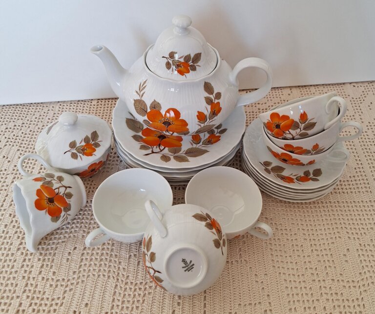 Serwis Kawowo Herbaciany Winterling Pomarańczowy Kwiat