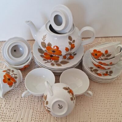 Serwis Kawowo Herbaciany Winterling Pomarańczowy Kwiat