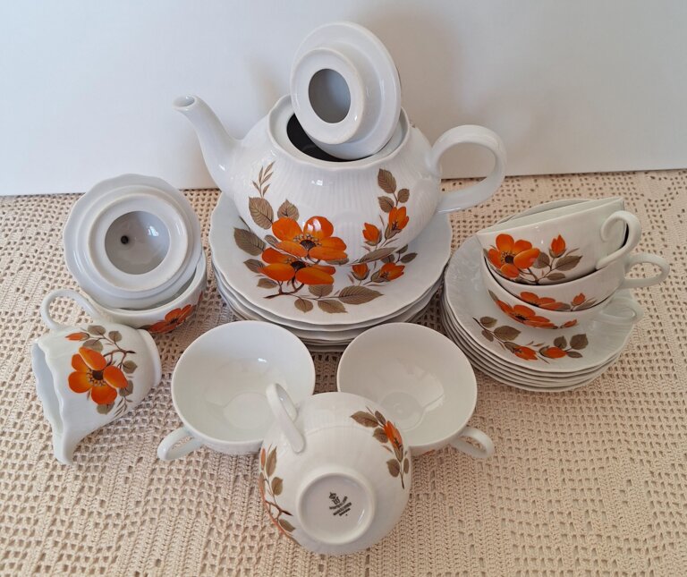 Serwis Kawowo Herbaciany Winterling Pomarańczowy Kwiat