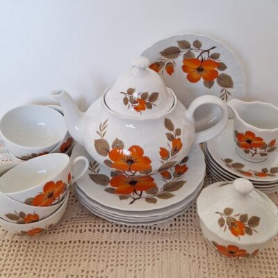 Serwis Kawowo Herbaciany Winterling Pomarańczowy Kwiat