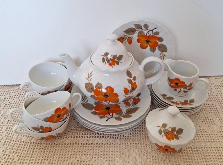 Serwis Kawowo Herbaciany Winterling Pomarańczowy Kwiat