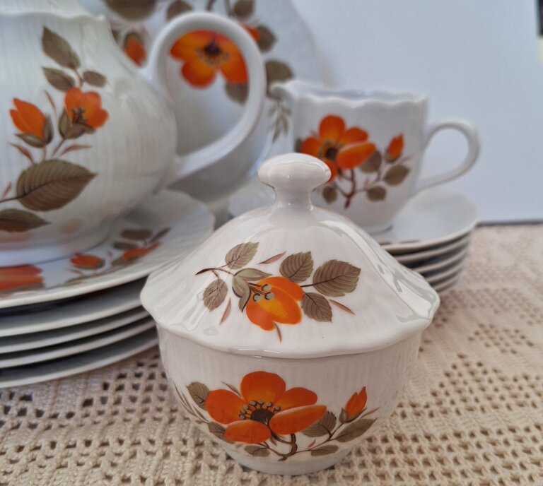 Serwis Kawowo Herbaciany Winterling Pomarańczowy Kwiat