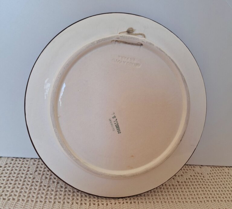 Vintage Hiszpański Talerz Dekoracyjny Ręcznie Malowana Ceramika