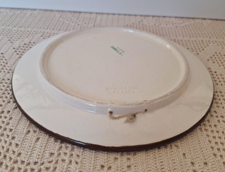 Vintage Hiszpański Talerz Dekoracyjny Ręcznie Malowana Ceramika