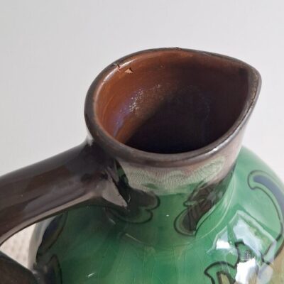 Zabytkowa Karafka Ceramiczna Styl Art Nouveau Gouda Holland