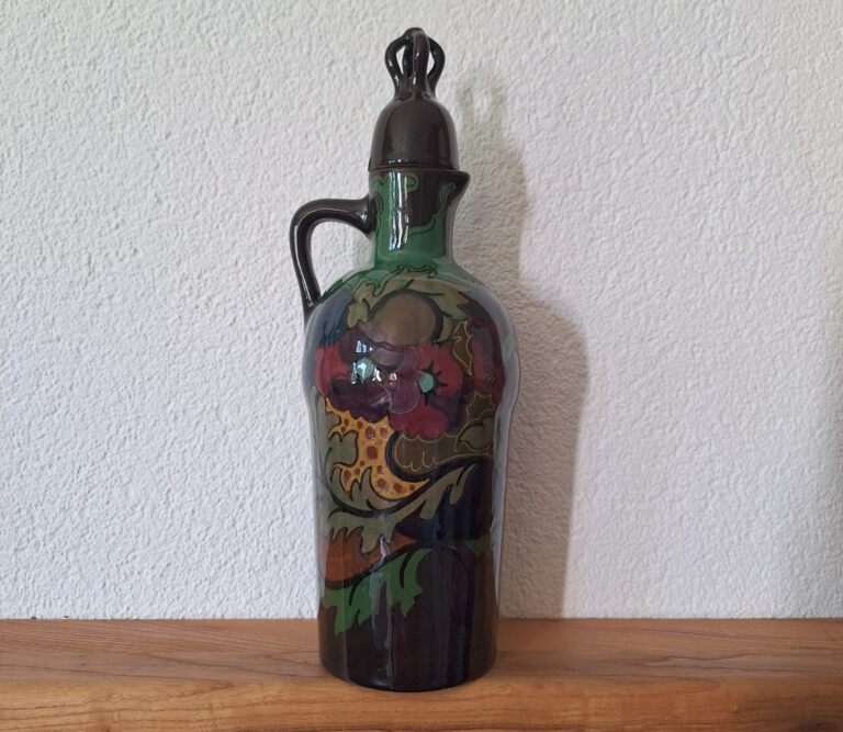 Zabytkowa Karafka Ceramiczna Styl Art Nouveau Gouda Holland