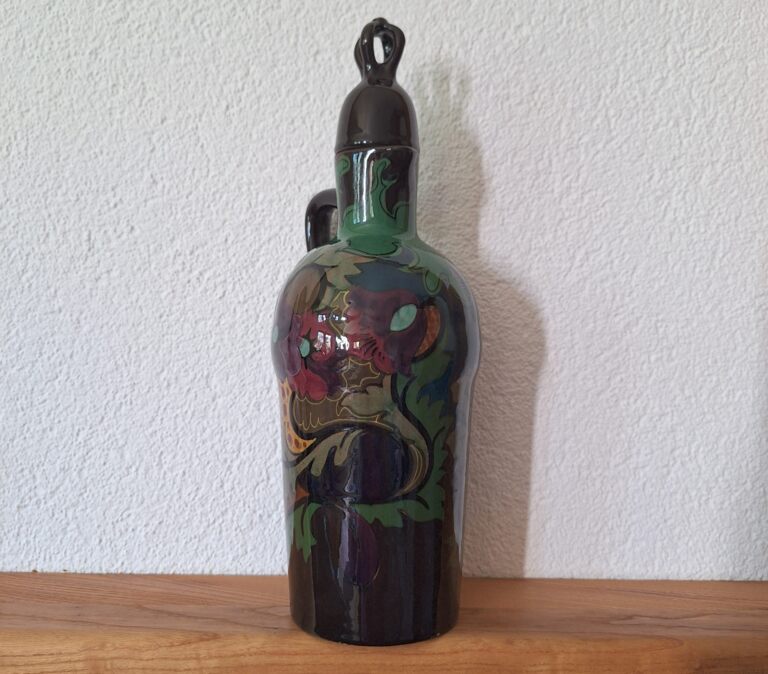 Zabytkowa Karafka Ceramiczna Styl Art Nouveau Gouda Holland