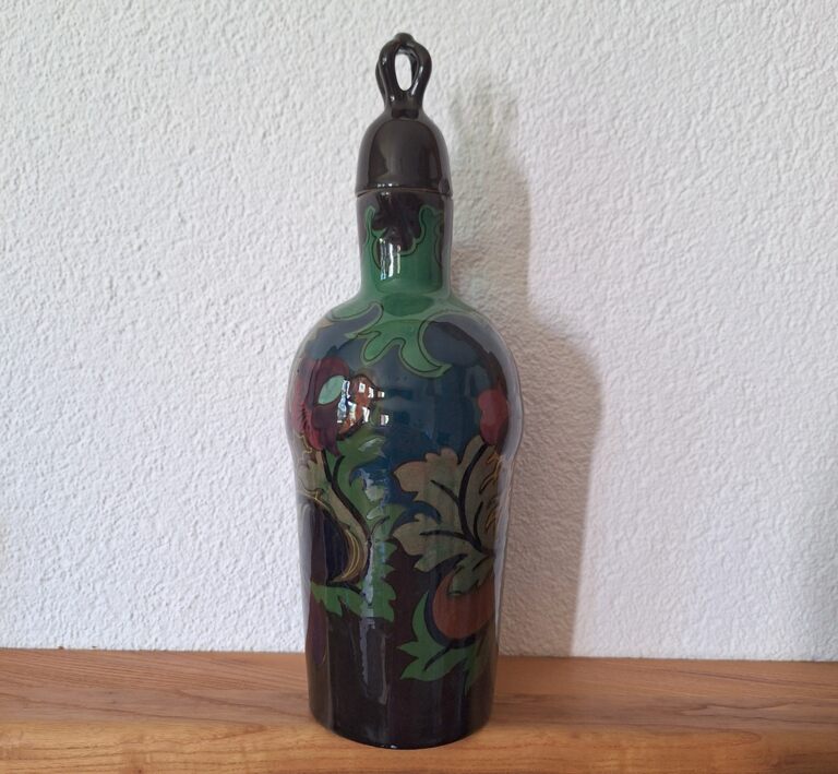 Zabytkowa Karafka Ceramiczna Styl Art Nouveau Gouda Holland