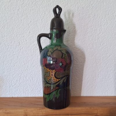 Zabytkowa Karafka Ceramiczna Styl Art Nouveau Gouda Holland