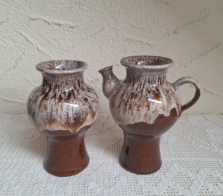 Vintage Zestaw Ceramiczny Wazon i Dzbanek Kurt Franke