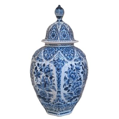 20260513_170832 Ceramiczna Waza Amfora Z Pokrywą w Stylu Delft Blue