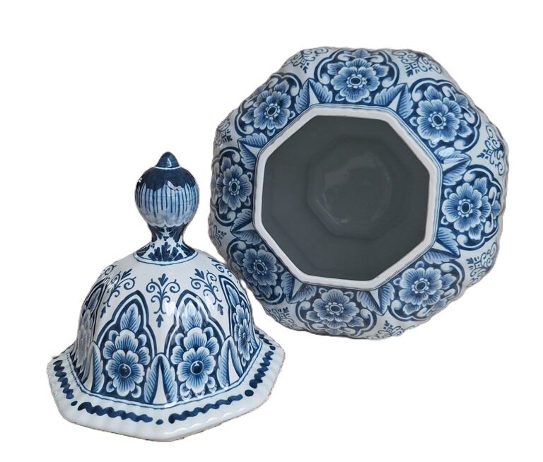 20260513_174029 Ceramiczna Waza Amfora Z Pokrywą w Stylu Delft Blue