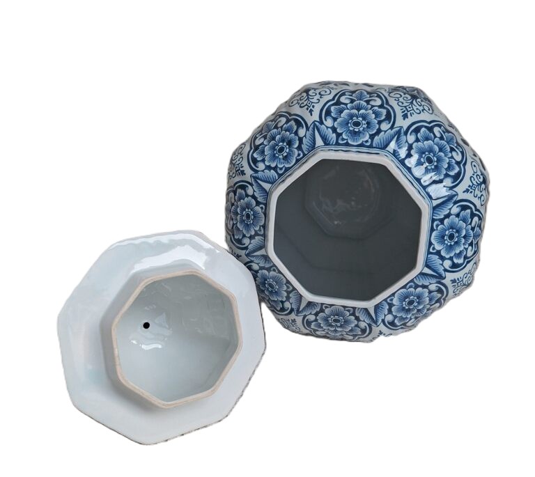 20260513_174239 Ceramiczna Waza Amfora Z Pokrywą w Stylu Delft Blue