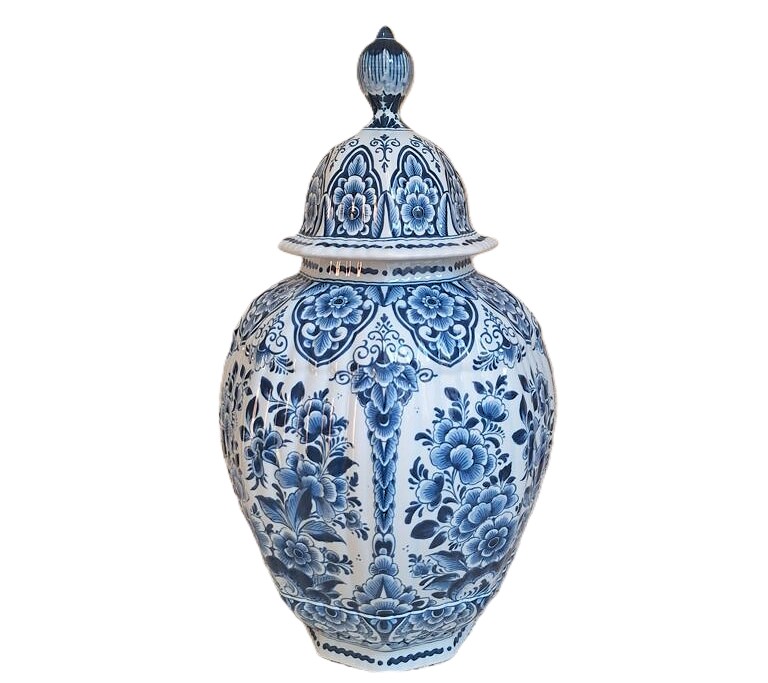 20260513_174940 Ceramiczna Waza Amfora Z Pokrywą w Stylu Delft Blue