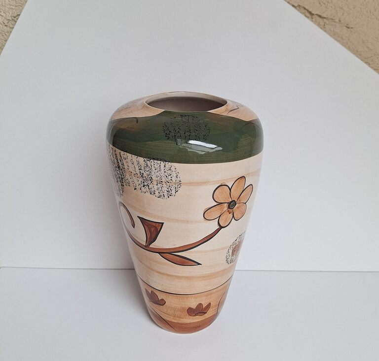 Ręcznie Malowany Wazon Ceramiczny Vintage
