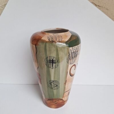 Ręcznie Malowany Wazon Ceramiczny Vintage