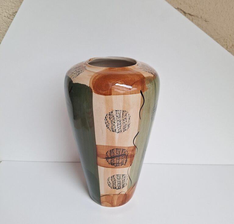 Ręcznie Malowany Wazon Ceramiczny Vintage