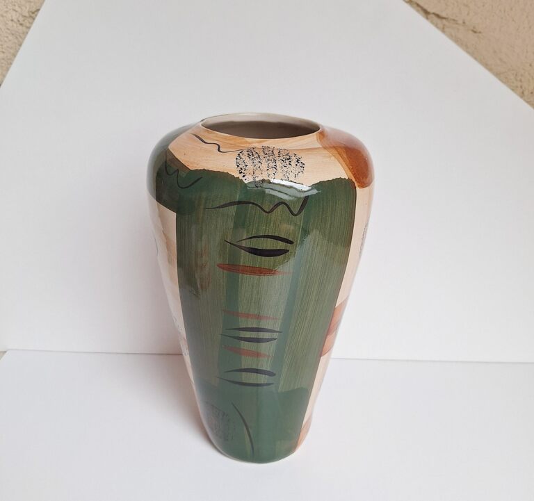 Ręcznie Malowany Wazon Ceramiczny Vintage