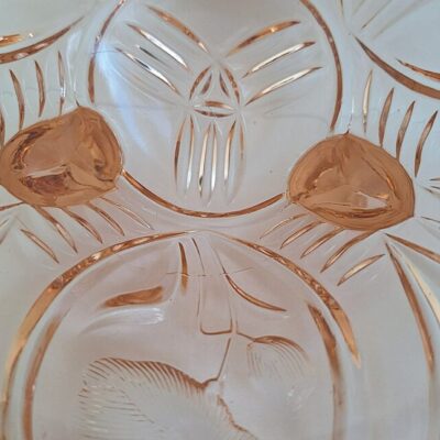Stara Misa Rozalinowa Z Motywem Kwiatowym – PRL / Art Deco