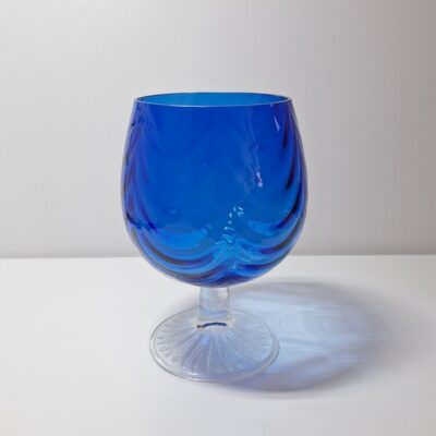 Elegancki Wazon Kielichowy „Brandy” – Kobaltowy Swirl (Vintage)