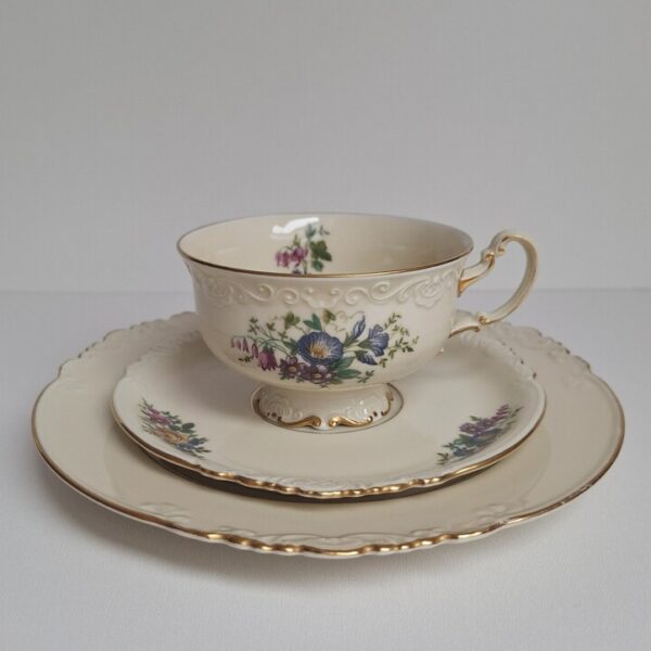Porcelanowe Trio Śniadaniowe Königl. pr. Tettau Bavaria vintage