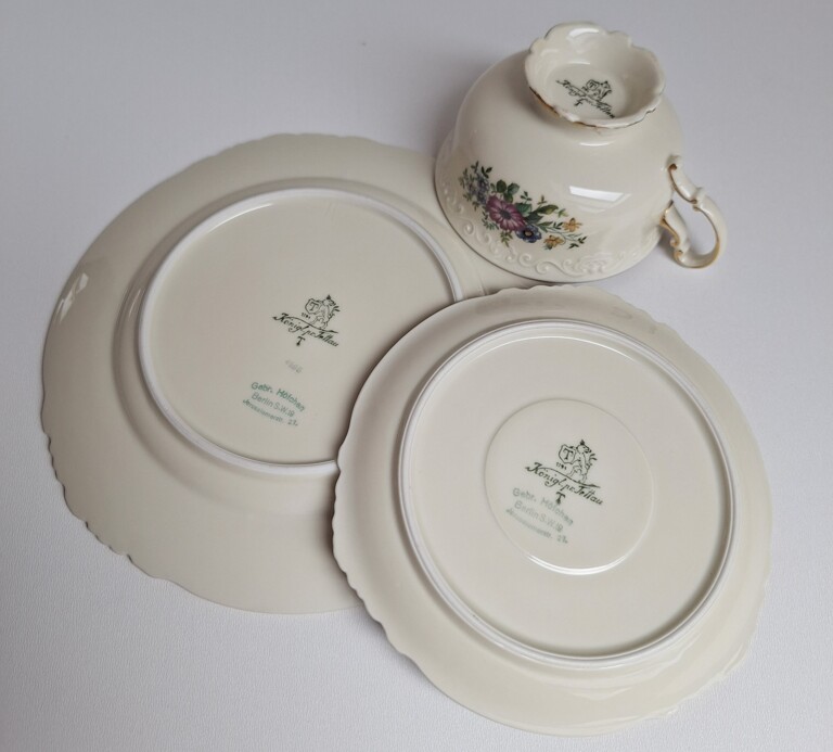 20260612_193008 Porcelanowe Trio Śniadaniowe Königl. pr. Tettau Bavaria vintage