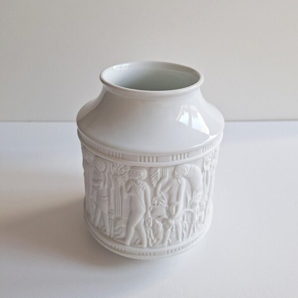 Wazon Vintage Royal KPM – Porcelana Biskwitowa – Egipski Relief