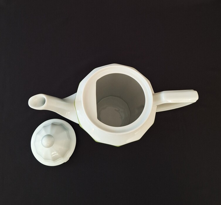 20260709_175554 Porcelanowy Dzbanek Do Kawy/Herbaty Wałbrzych - Zielone Listki